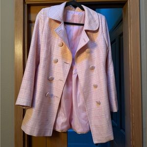 Custom made black swan French Tweed coat